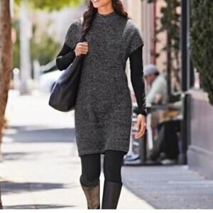 ATHLETA Extra Fine Merino Wool Pinewood Mock Neck Sweater Dress Size Small